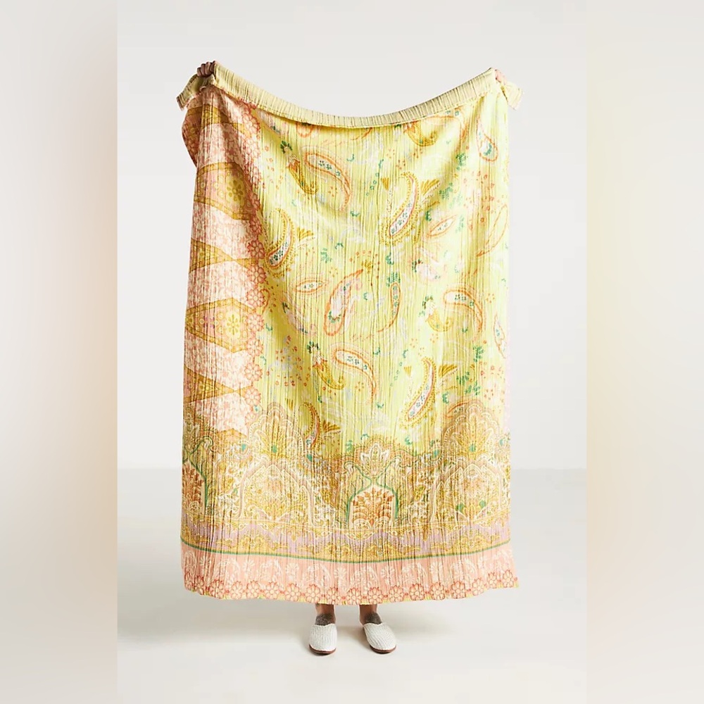 Anthropologie ISKRA THROW BLANKET Style No.  4540315670282 Color:  YELLOW